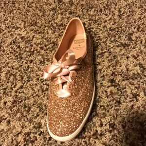 Rose gold glitter keds
